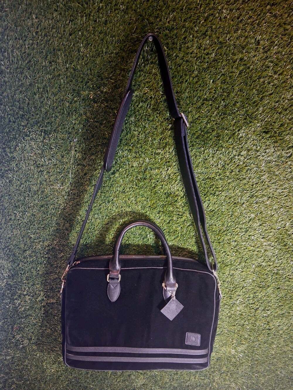 Tote & Carry Black Velvet Laptop Bag Briefcase Crossbody Messenger Travel Tote